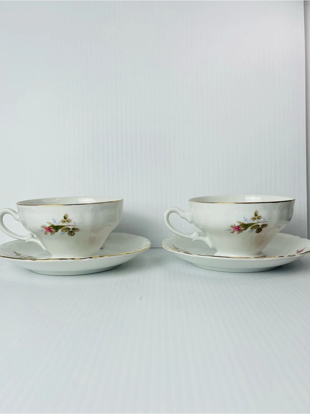Set Of 2 Royal Rose Fine China Japan Tea Cup Saucer Sets